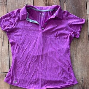 Adidas Women's Vibrant Purple Button Down Shirt